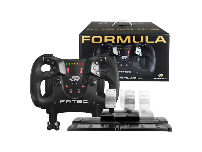 FR-TEC Formula Negro — Volante gaming con pedales multiplataforma