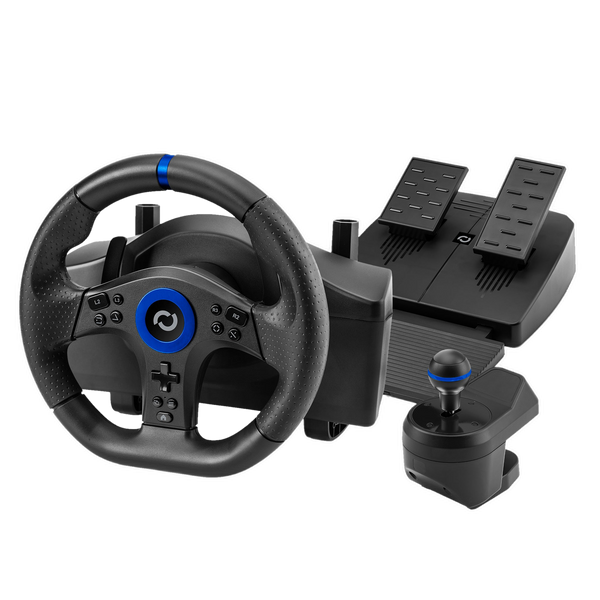Blade BR5 Racing Wheel Negro — Volante gaming con pedales para PS5 y PC