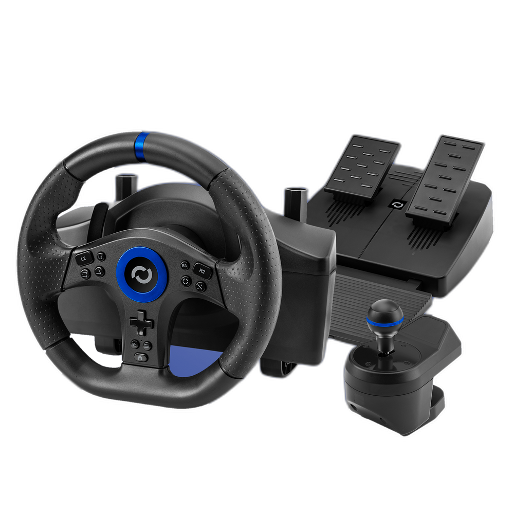Blade BR5 Racing Wheel Negro — Volante gaming con pedales para PS5 y PC