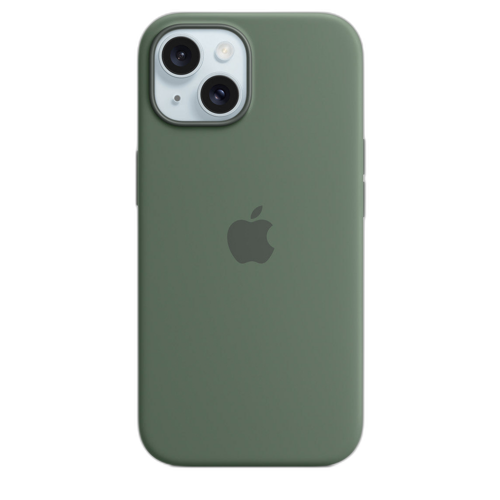 Funda Original iPhone 15 Ciprés (Verde) — Funda de silicona con MagSafe