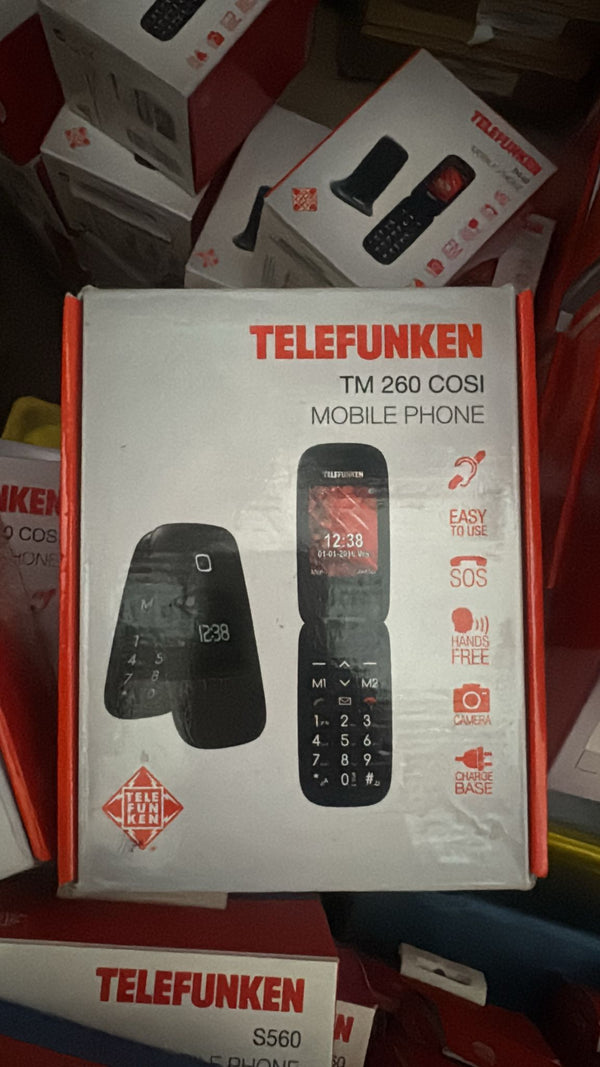 Telefunken TM 260 COSI Negro — Teléfono móvil plegable fácil de usar