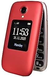 Telefunken S560 Rojo — Teléfono móvil plegable con GPS