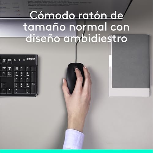 Logitech MK120 Negro — Combo teclado y ratón con cable
