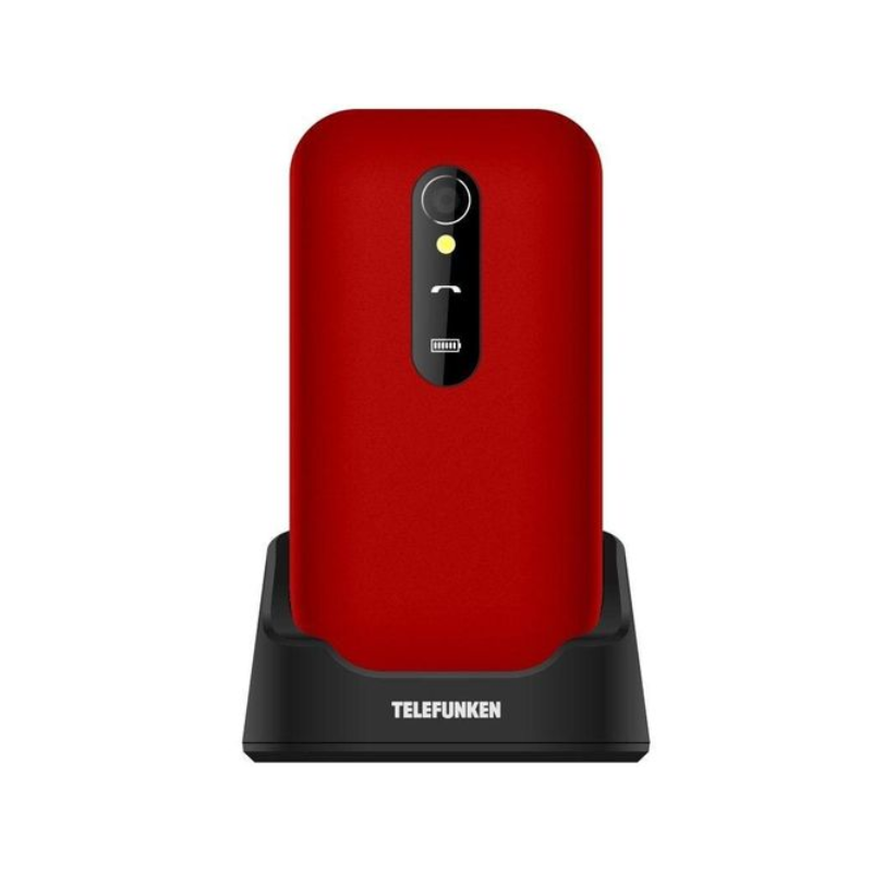Telefunken S450 Rojo — Teléfono móvil plegable para mayores