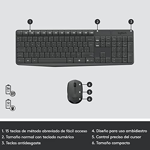 Logitech MK235 Negro — Combo teclado y ratón inalámbrico