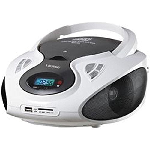 Lauson CP430 Blanco/Negro — Radio Boombox CD/MP3 AM/FM