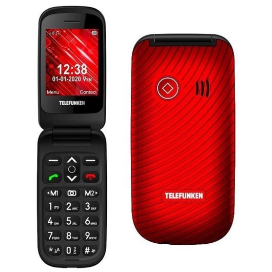 Telefunken S440 Rojo — Teléfono móvil plegable fácil de usar