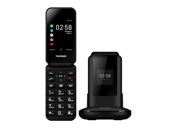 Telefunken S760 Negro — Teléfono móvil plegable con KaiOS